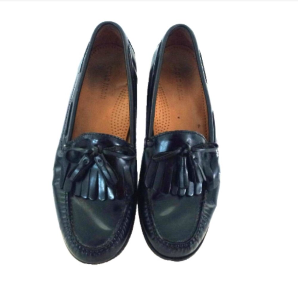 Cole Haan Men’s Black Leather Tassel Loafers Slip On Shoes Size 10D EUC